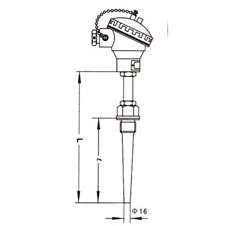 固定螺纹锥形热电偶